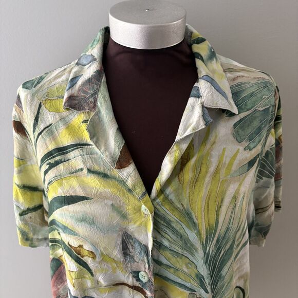 Jams World Shirt XL Green Spring Breeze Tropical Hawaiian Palm Beach Party - Picture 2 of 14